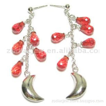 925 Sterling Silver Earring With Semi-Precious Stone